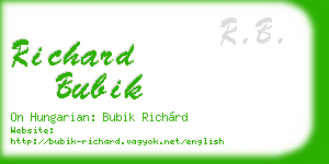 richard bubik business card